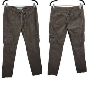 Womens Y2K Levi's Low Rise Tapered Cargo Pants 4M Army Green Drawstring Pockets